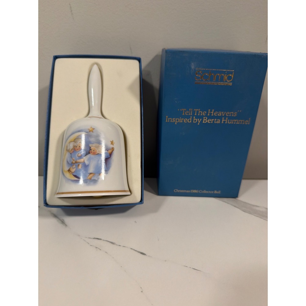Schmid Collector Bell White Christmas 1986 Hummel Tell The Heavens Box